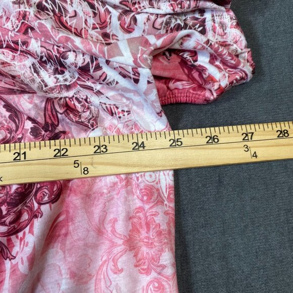 G Collection Pink & White Floral Short Sleeve Blouse Loose Fit Womens Size XXL - Picture 10 of 10